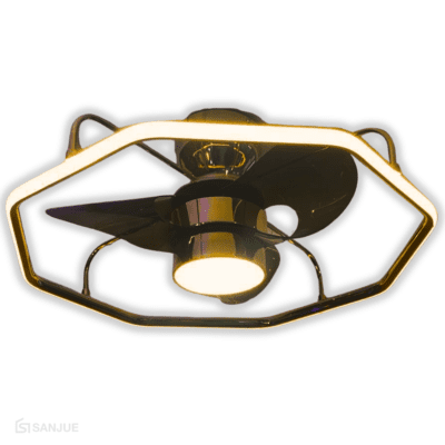 Abanico Octagonal Dorado